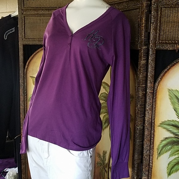 NWT!! Harley Henley keyhole thumb tshirt - Picture 3 of 7